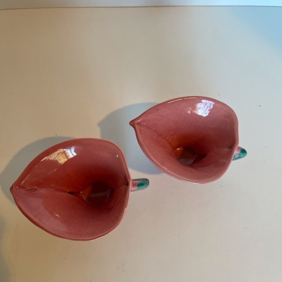 Whapeton Rosemead Pottery Lily Shaped Sugar Bowl and Creamer 1940s - Picture 5 of 12